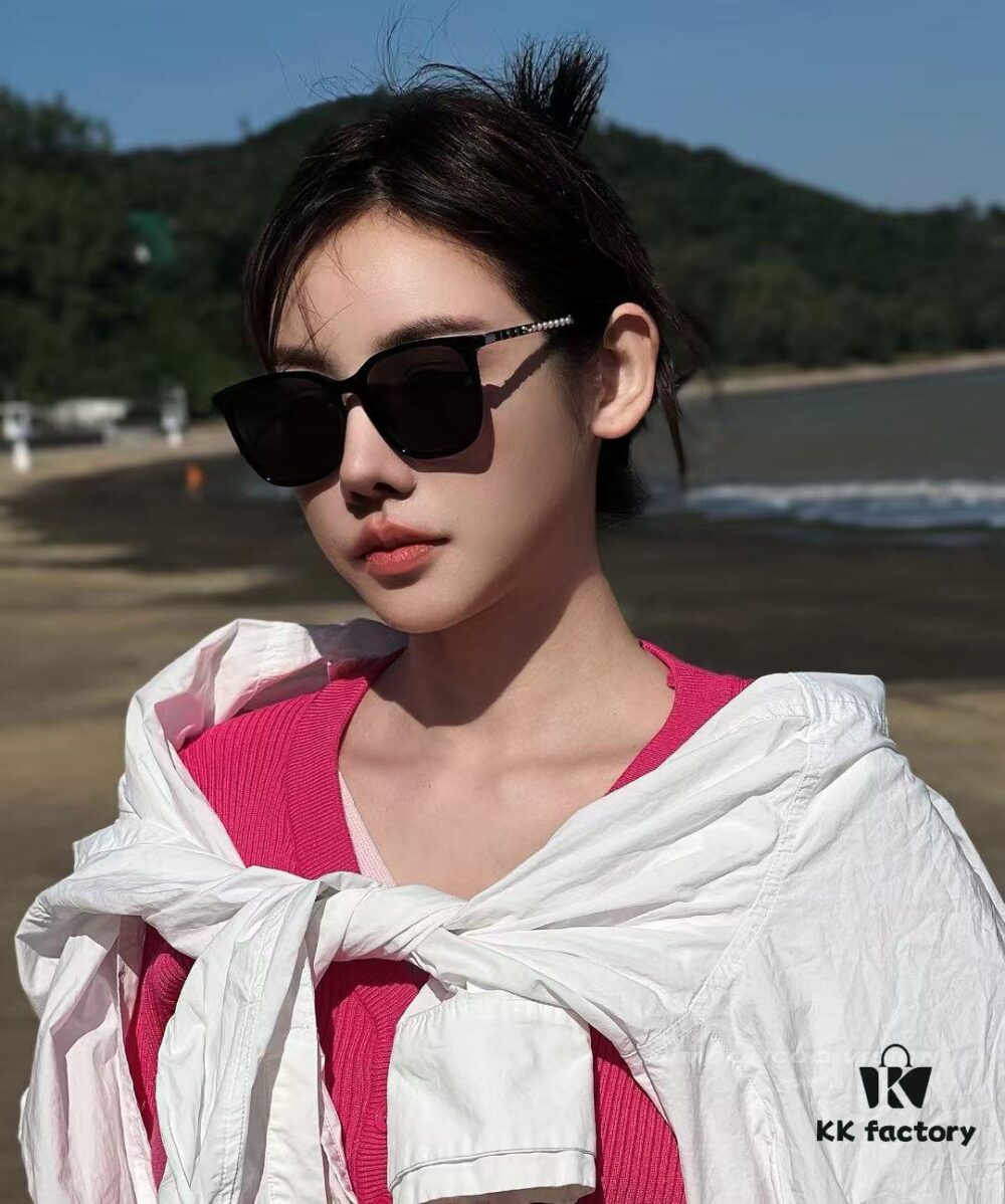 New CHANEL Square Sunglasses with Pearl Accents and Metallic Bridge