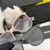 New CHANEL Square Sunglasses with Pearl Accents and Metallic Bridge
