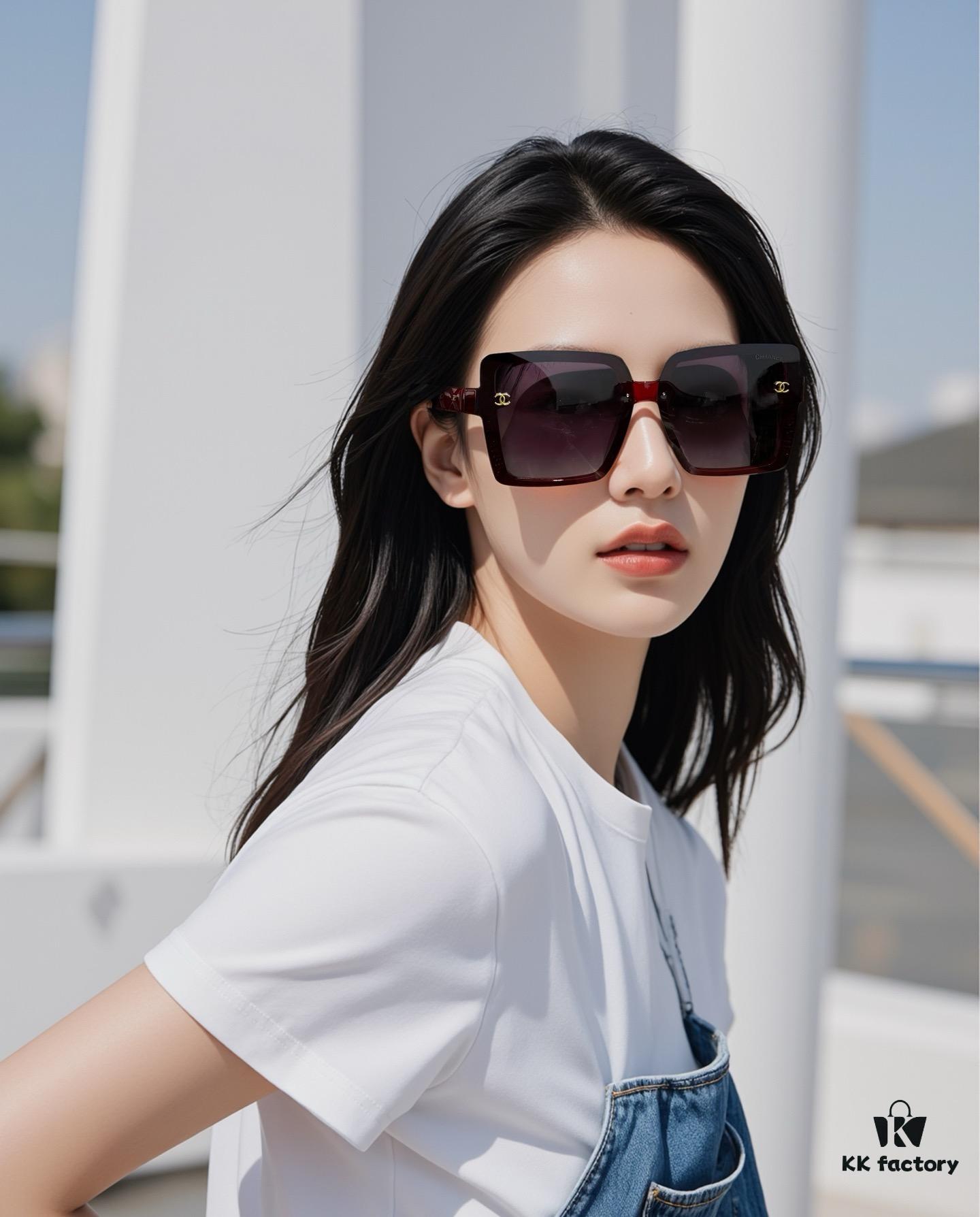 CHANEL 2025 New Arrival Trendy Fashion Square Sunglasses for Women, High-Definition Thick Polarized UV Protection Sunglasses, Comfortable Wear, Influencer Favorite Style 🕶️