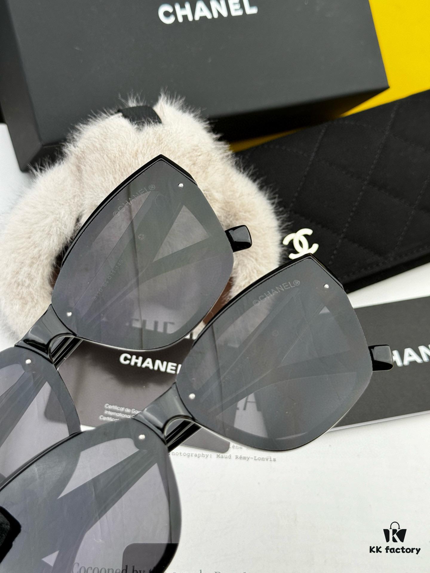 Chanel Oversized Square Sunglasses Classic Square Frame Design, Flattering on All Face Shapes, Polarized UV-Protective Lenses, Ideal with Coats or Dresses