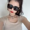 Chanel Oversized Square Sunglasses Classic Design, Universal Fit for All Face Shapes, Polarized UV-Protective Lenses, Ideal with Coats or Dresses, Model: CH5232