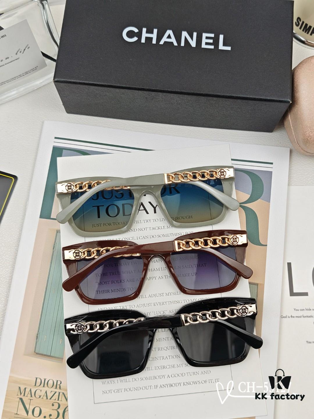 CHANEL France - New Lightweight Fashion Sunglasses with Polarized HD Lenses, TR Frame for Comfortable All-Day Wear, Perfect for Travel and Driving