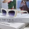 Chanel Natural Light Pink Pearl Inlaid Frame Fashion Luxury Women's Square Sunglasses