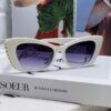 Chanel Natural Light Pink Pearl Inlaid Frame Fashion Luxury Women's Square Sunglasses