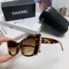 Chanel Natural Light Pink Pearl Inlaid Frame Fashion Luxury Women's Square Sunglasses