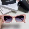 Chanel Natural Light Pink Pearl-Embellished Frame Trendy Fashion Women's Luxury Square Sunglasses