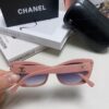 Chanel Natural Light Pink Pearl-Embellished Frame Trendy Fashion Women's Luxury Square Sunglasses
