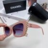 Chanel Natural Light Pink Pearl-Embellished Frame Trendy Fashion Women's Luxury Square Sunglasses