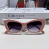 Chanel Natural Light Pink Pearl-Embellished Frame Trendy Fashion Women's Luxury Square Sunglasses