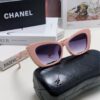 Chanel Natural Light Pink Pearl-Embellished Frame Trendy Fashion Women's Luxury Square Sunglasses