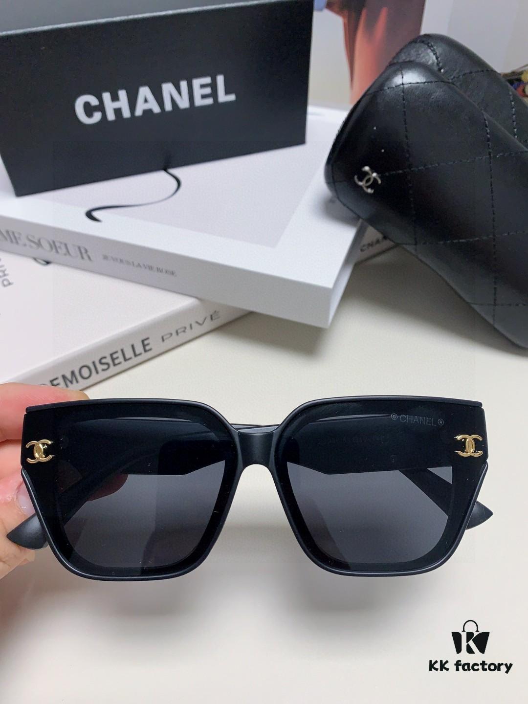 CHANEL 2025 Small Fragrance Style HD Anti-Ultraviolet Sunglasses for Women, Fashionable Oversized Korean-style Sun Glasses, Celebrity-Inspired Eyewear