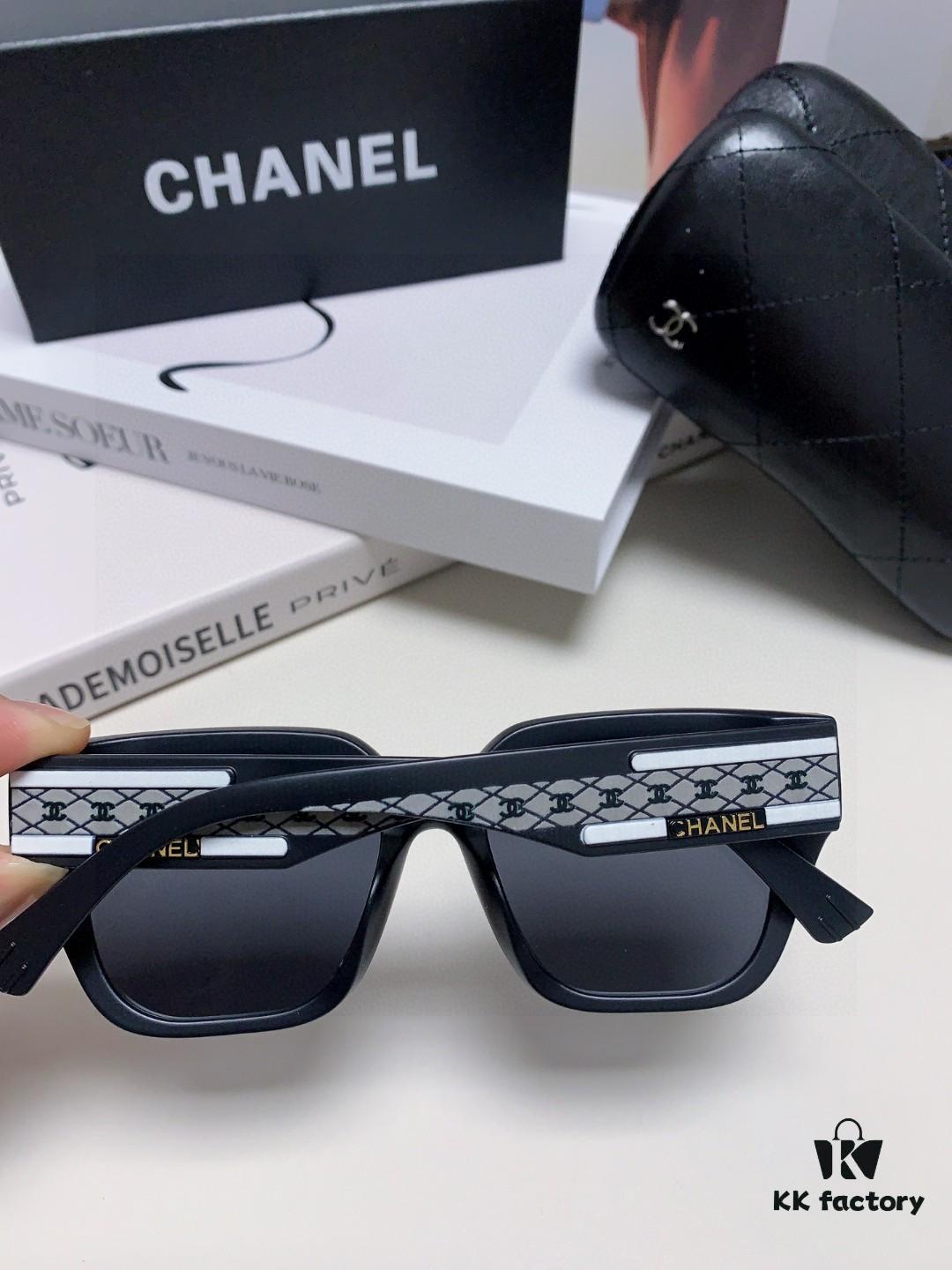 CHANEL 2025 Small Fragrance Style HD Anti-Ultraviolet Sunglasses for Women, Fashionable Oversized Korean-style Sun Glasses, Celebrity-Inspired Eyewear
