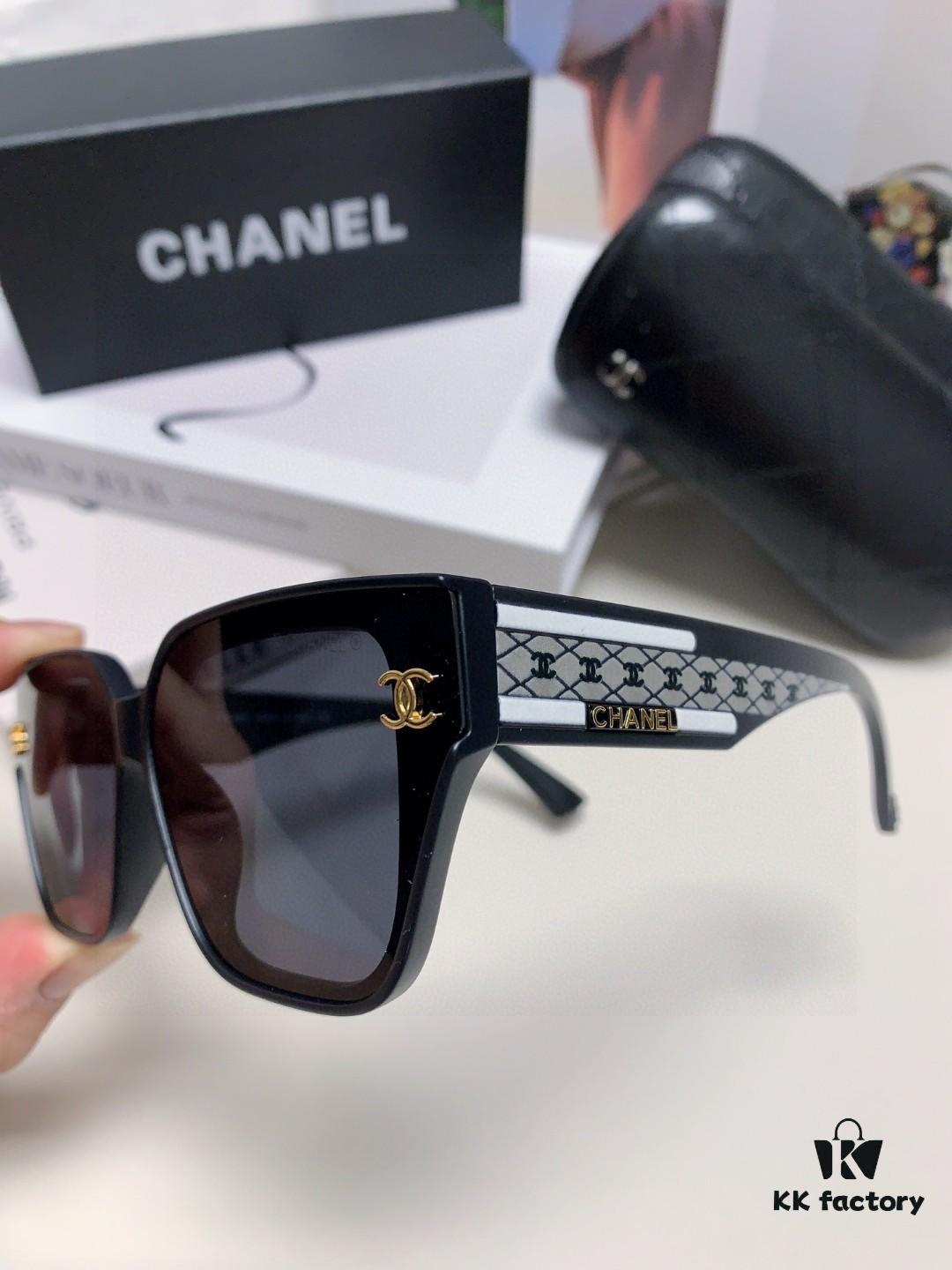 CHANEL 2025 Small Fragrance Style HD Anti-Ultraviolet Sunglasses for Women, Fashionable Oversized Korean-style Sun Glasses, Celebrity-Inspired Eyewear