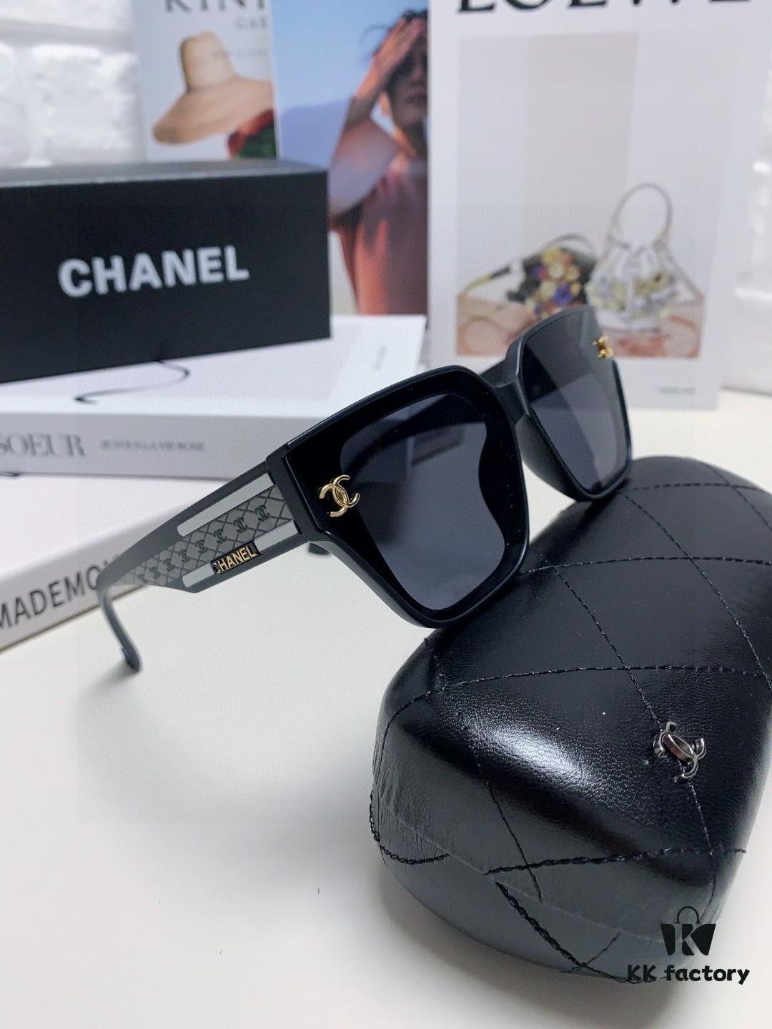 CHANEL 2025 Small Fragrance Style HD Anti-Ultraviolet Sunglasses for Women, Fashionable Oversized Korean-style Sun Glasses, Celebrity-Inspired Eyewear