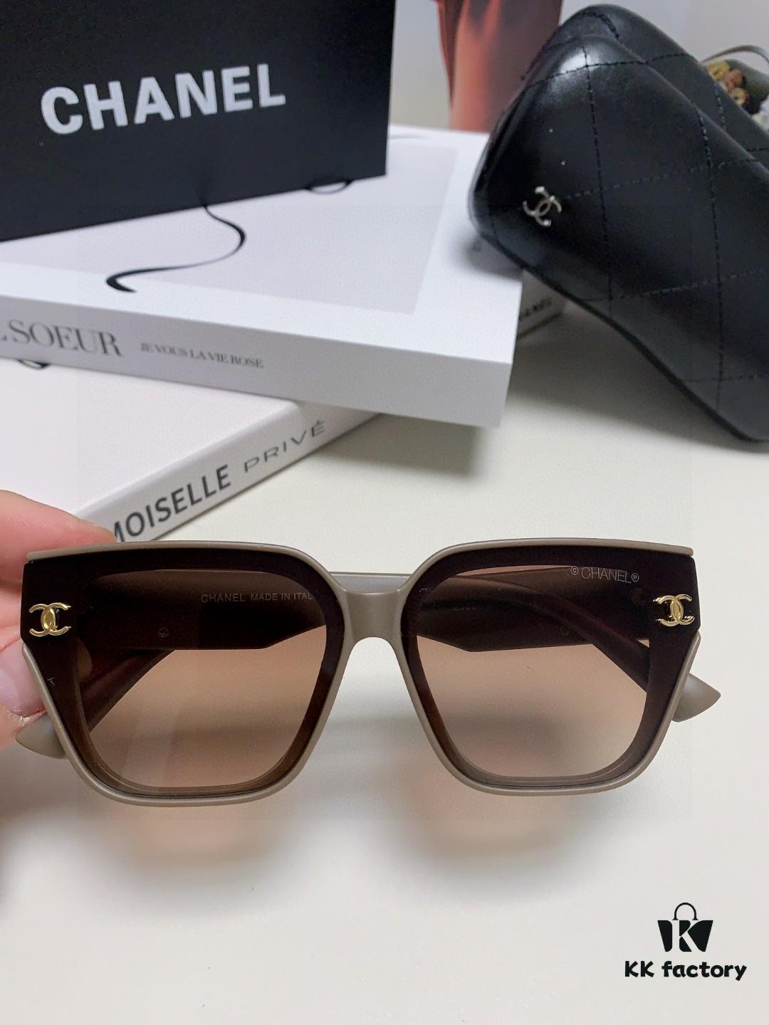CHANEL 2025 Small Fragrance Style HD Anti-Ultraviolet Sunglasses for Women, Fashionable Celebrity-Inspired Korean-Style Oversized Frame Glasses