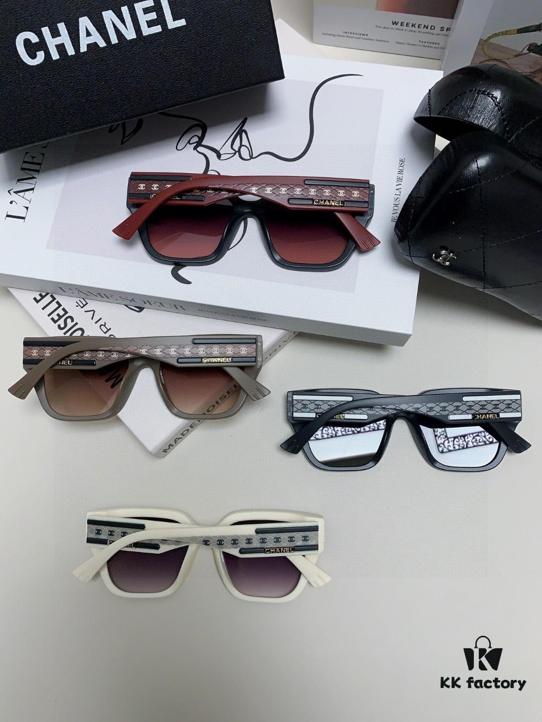 CHANEL 2025 Small Fragrance Style HD Anti-Ultraviolet Sunglasses for Women, Fashionable Celebrity-Inspired Korean-Style Oversized Frame Glasses