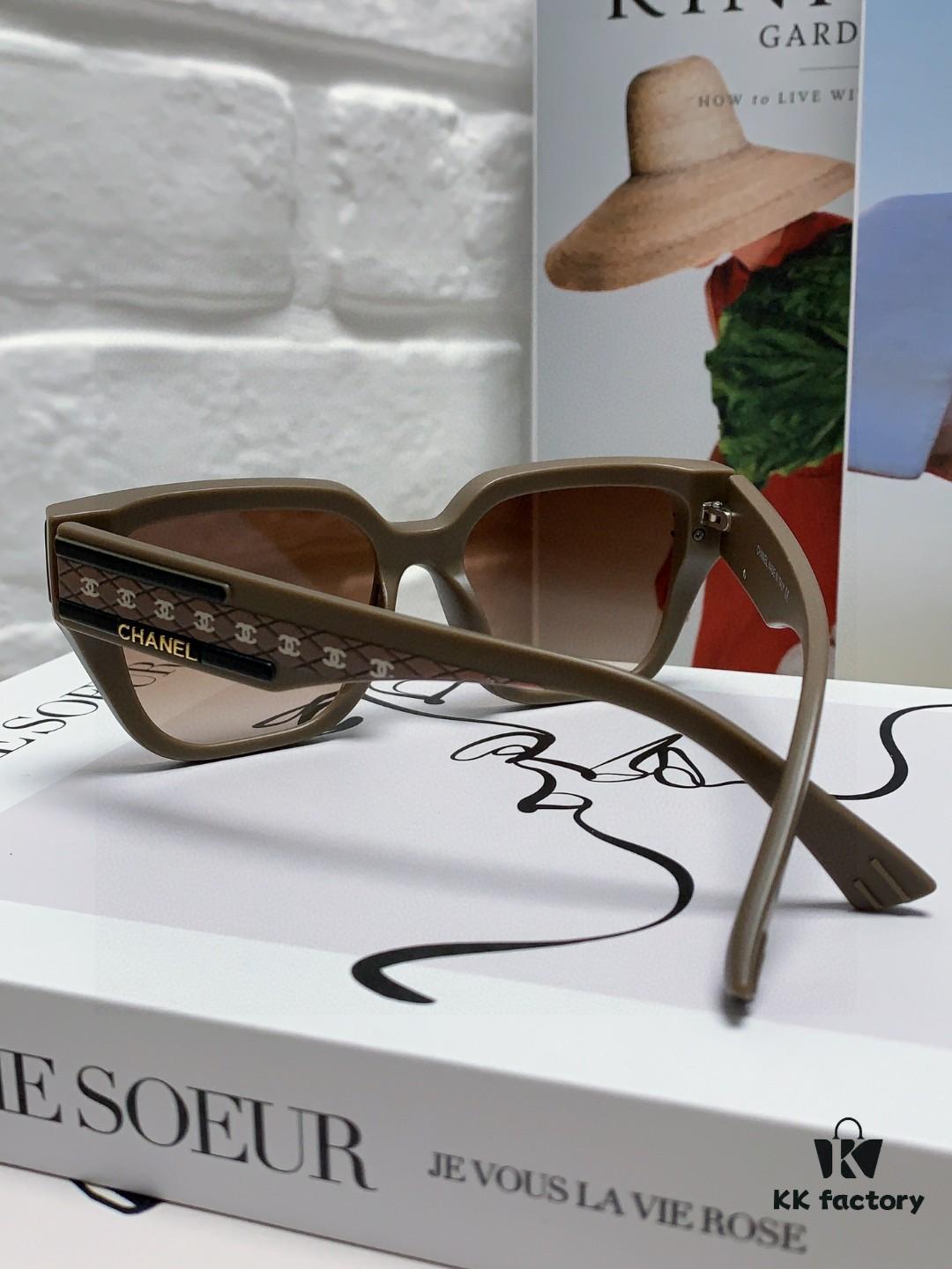 CHANEL 2025 Small Fragrance Style High-Definition UV-Protective Sunglasses, Fashionable Women's Oversized Sunglasses, Celebrity-Inspired Korean Style