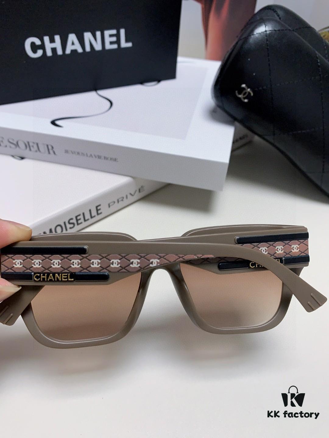 CHANEL 2025 Small Fragrance Style High-Definition UV-Protective Sunglasses, Fashionable Women's Oversized Sunglasses, Celebrity-Inspired Korean Style