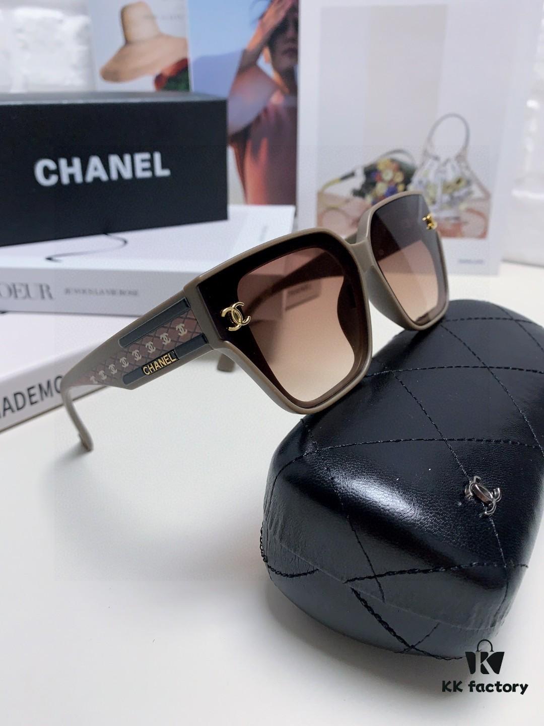 CHANEL 2025 Small Fragrance Style High-Definition UV-Protective Sunglasses, Fashionable Women's Oversized Sunglasses, Celebrity-Inspired Korean Style