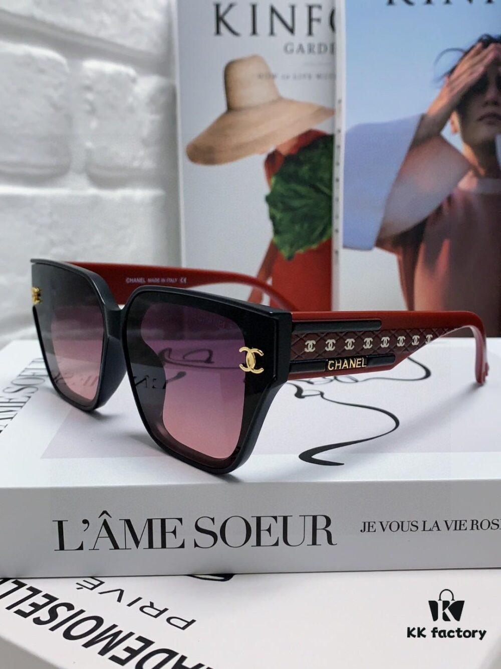 CHANEL 2025 Little Chanel Style High-Definition UV-Protective Sunglasses, Fashionable Women's Oversized Sunglasses, Celebrity-Inspired Korean Style