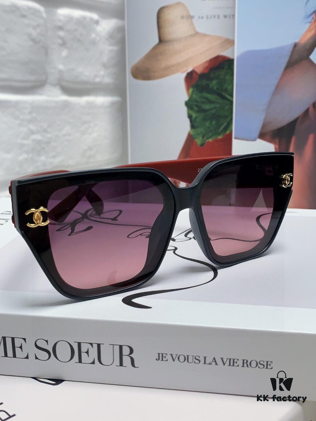 CHANEL 2025 Little Chanel Style High-Definition UV-Protective Sunglasses, Fashionable Women's Oversized Sunglasses, Celebrity-Inspired Korean Style