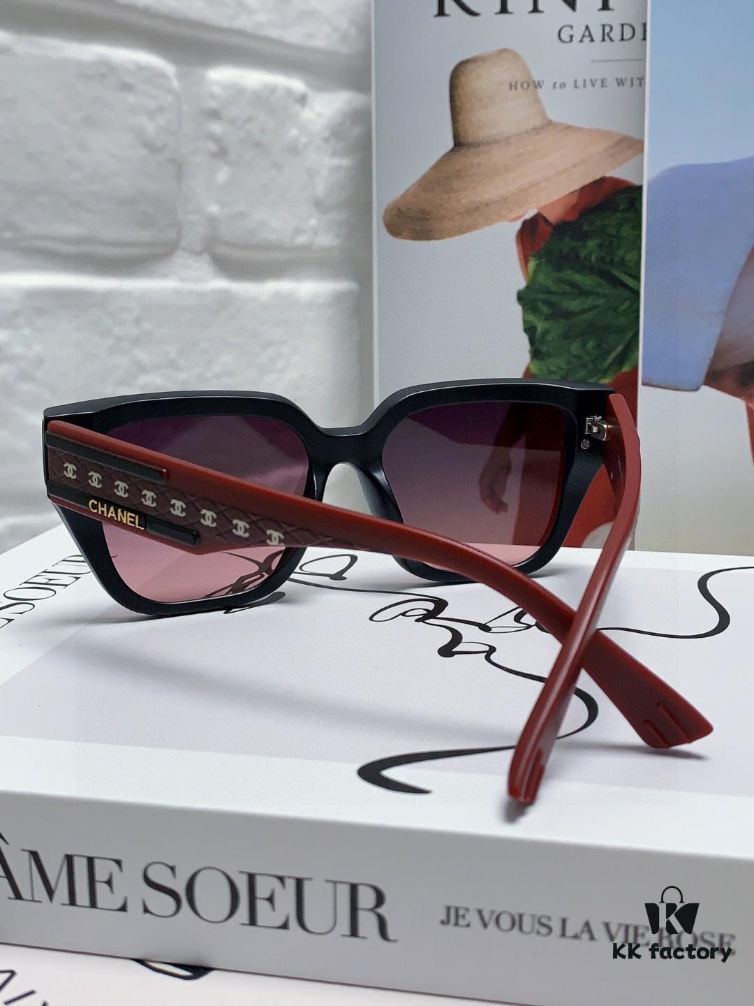 CHANEL 2025 Little Chanel Style High-Definition UV-Protective Sunglasses, Fashionable Women's Oversized Sunglasses, Celebrity-Inspired Korean Style