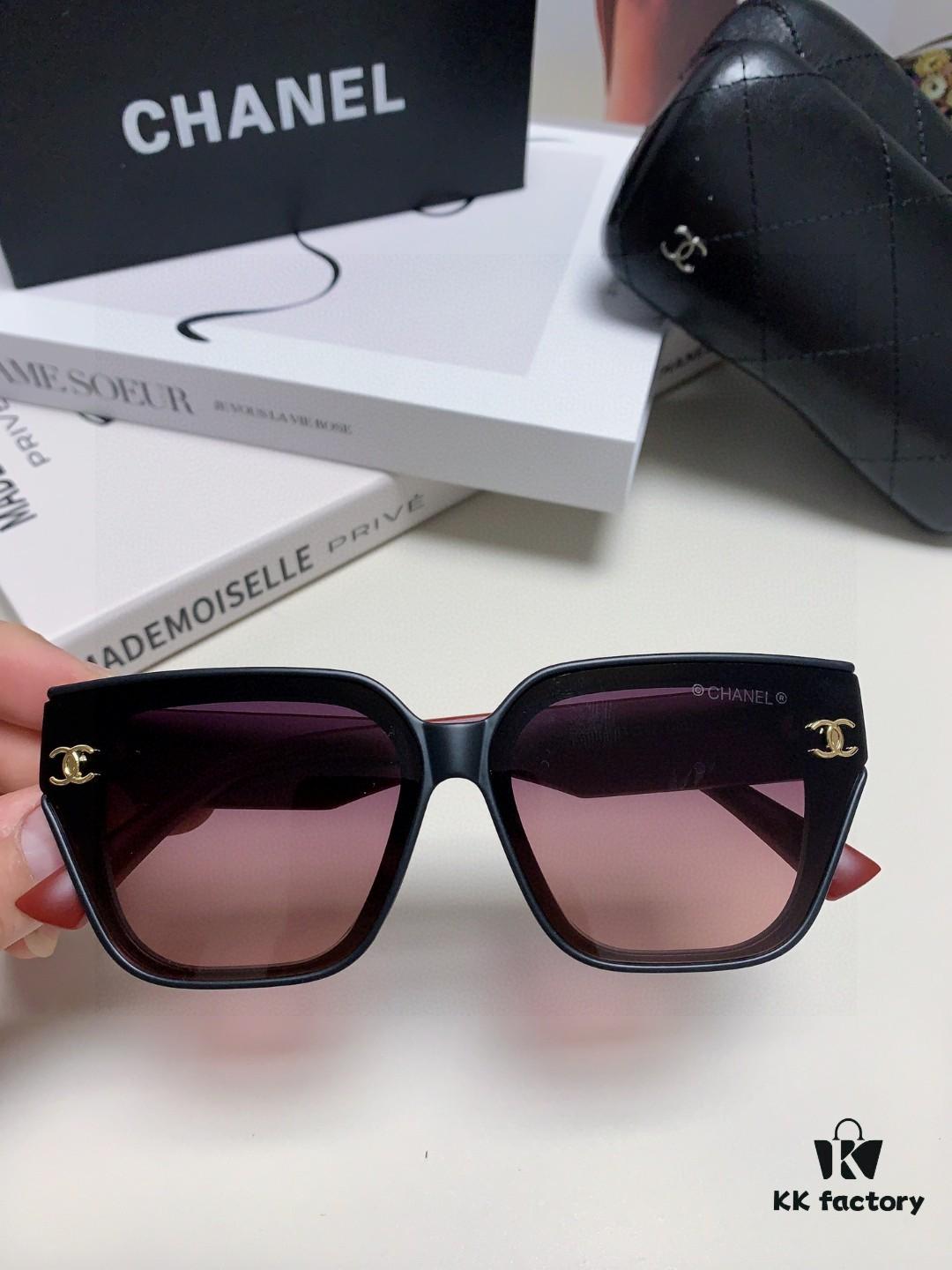 CHANEL 2025 Little Chanel Style High-Definition UV-Protective Sunglasses, Fashionable Women's Oversized Sunglasses, Celebrity-Inspired Korean Style