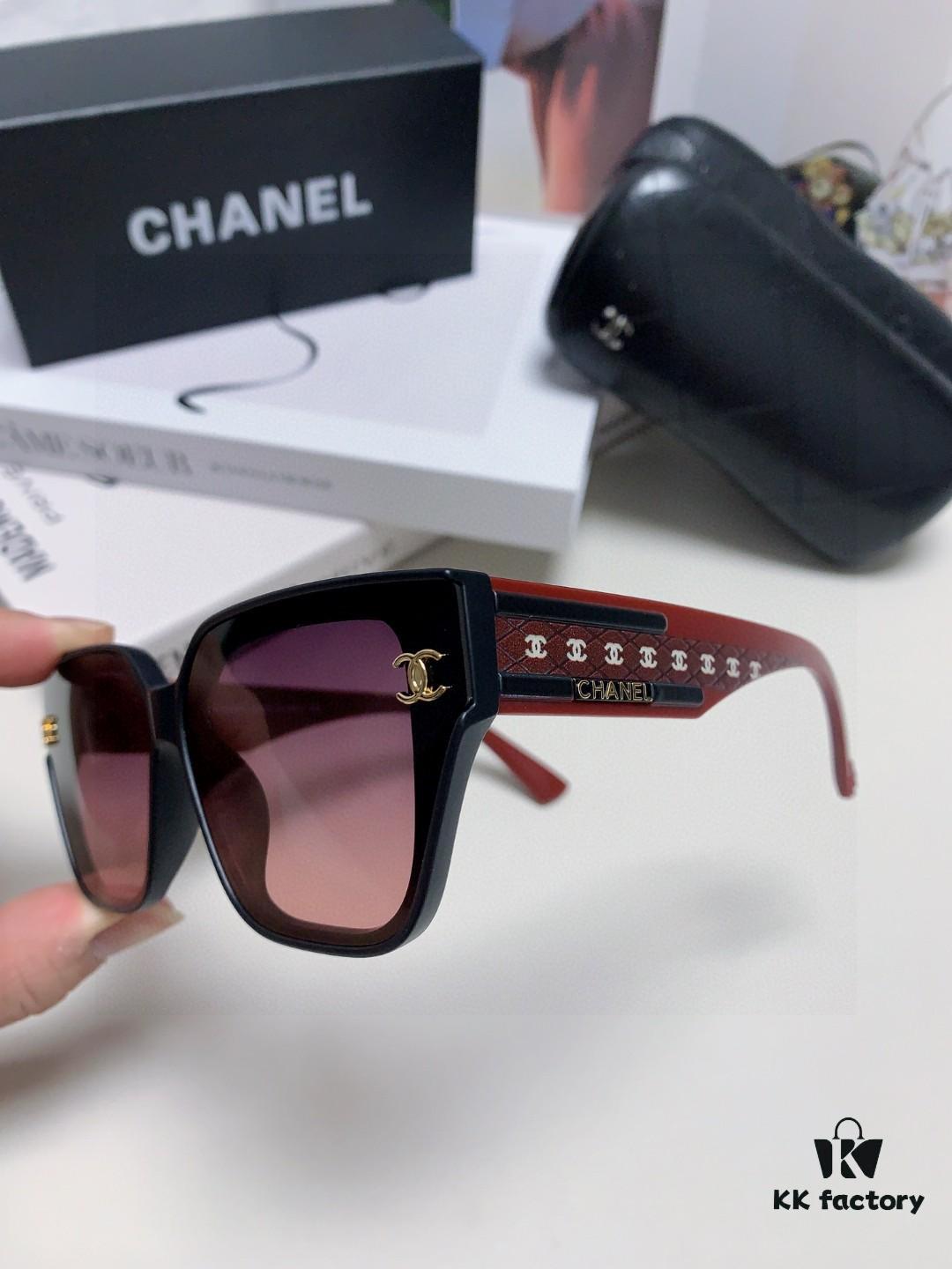 CHANEL 2025 Little Chanel Style High-Definition UV-Protective Sunglasses, Fashionable Women's Oversized Sunglasses, Celebrity-Inspired Korean Style