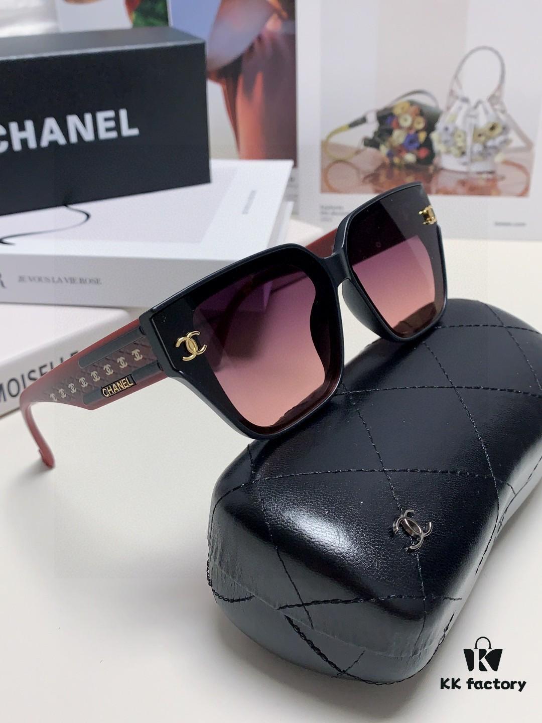 CHANEL 2025 Little Chanel Style High-Definition UV-Protective Sunglasses, Fashionable Women's Oversized Sunglasses, Celebrity-Inspired Korean Style