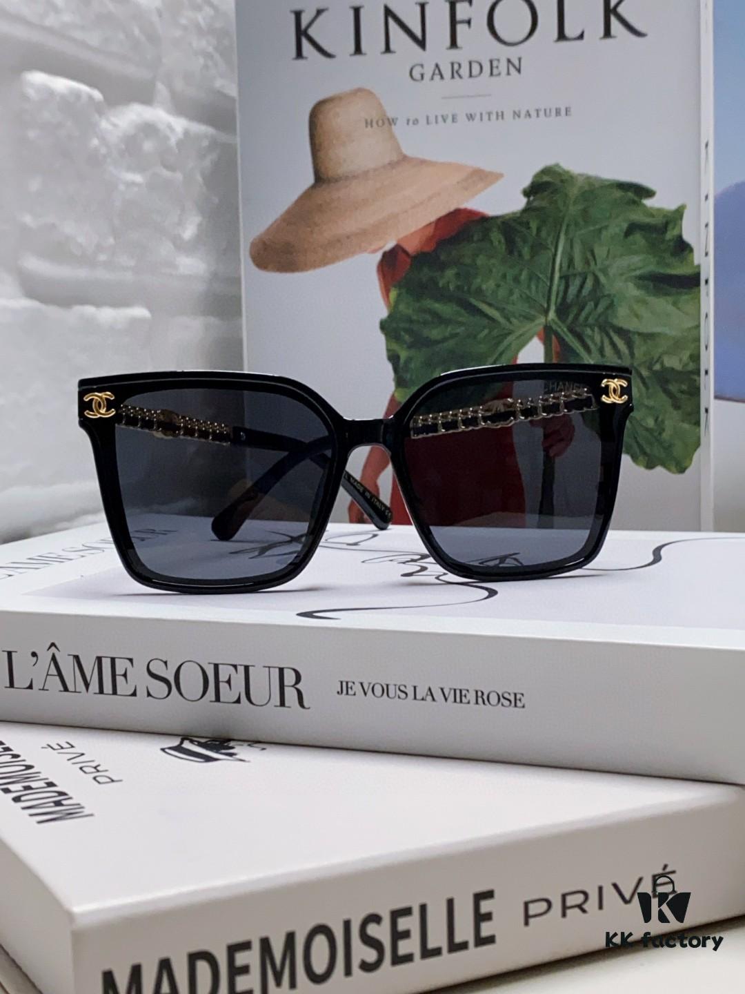 CHANEL 2025 New Arrival Trendy Fashion Square Frame Sunglasses for Women, Comfortable Wear, Influencer Favorite, High-Definition Thick Polarized UV Protection Shades