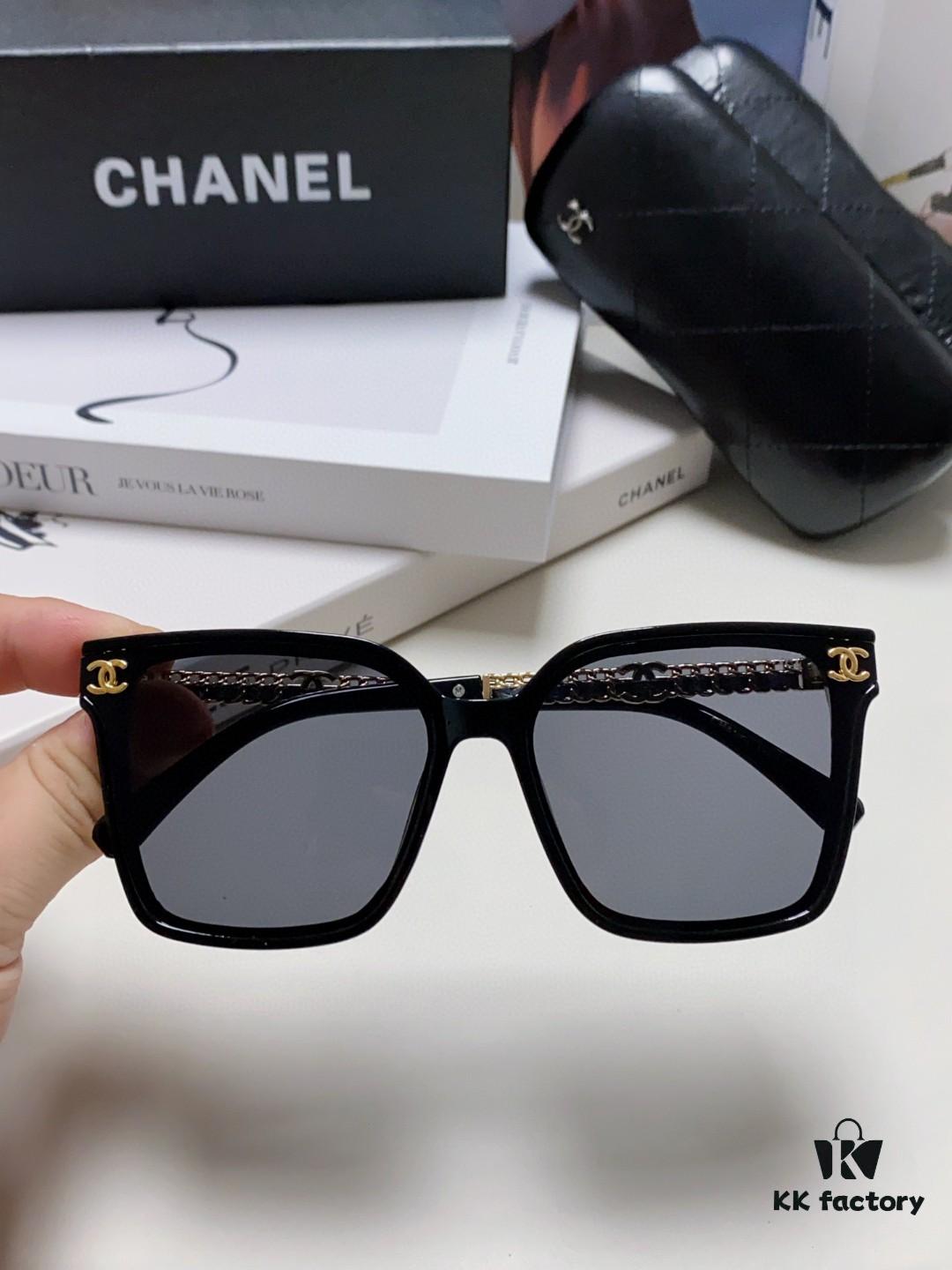 CHANEL 2025 New Arrival Trendy Fashion Square Frame Sunglasses for Women, Comfortable Wear, Influencer Favorite, High-Definition Thick Polarized UV Protection Shades
