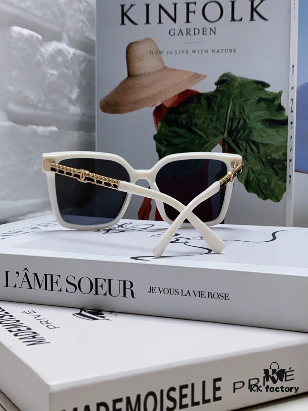 CHANEL 2025 New Arrival Trendy Fashion Square Frame Sunglasses Comfortable Fit Influencer Style Women's HD Thick Polarized Sunglasses