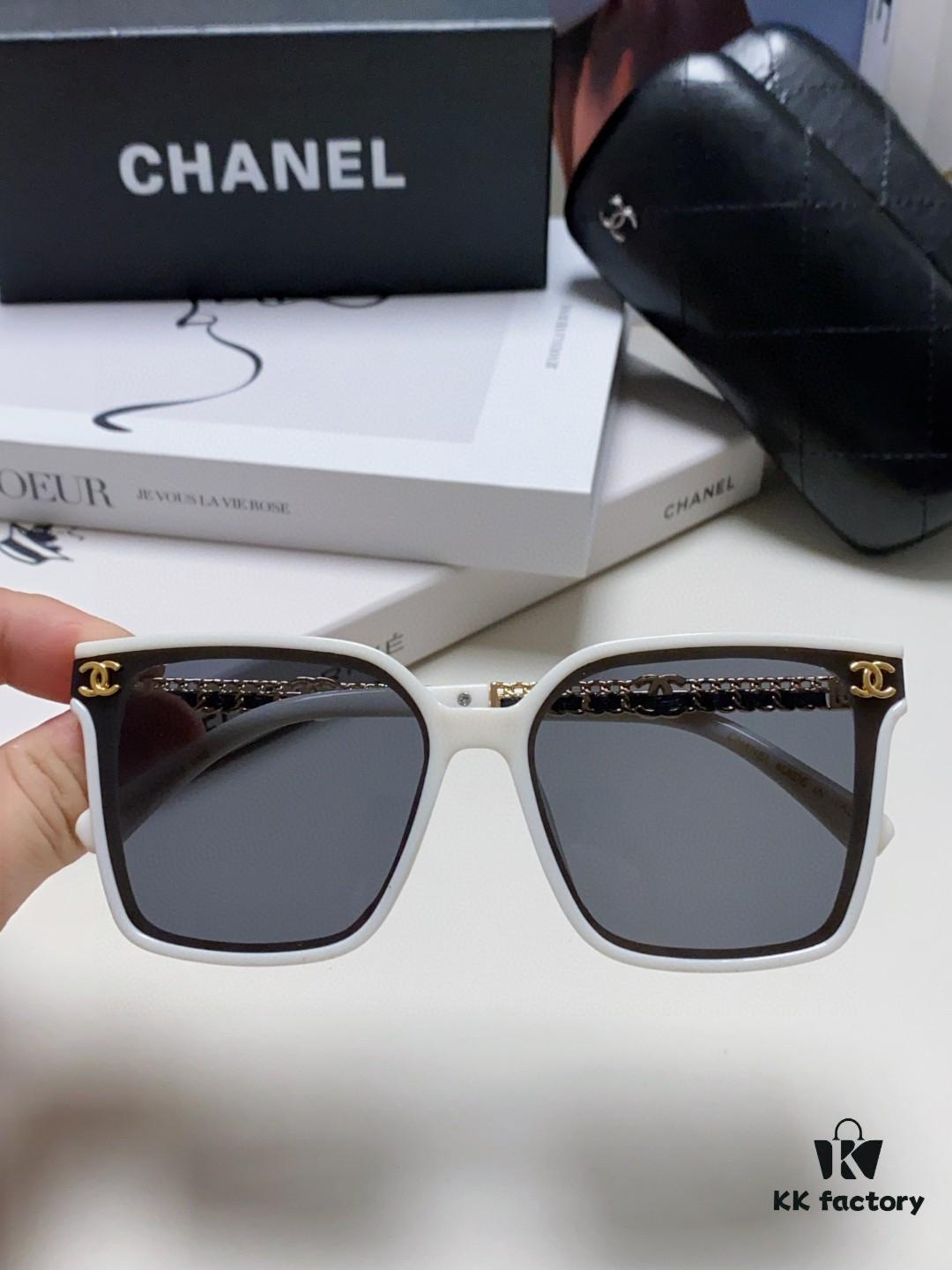 CHANEL 2025 New Arrival Trendy Fashion Square Frame Sunglasses Comfortable Fit Influencer Style Women's HD Thick Polarized Sunglasses