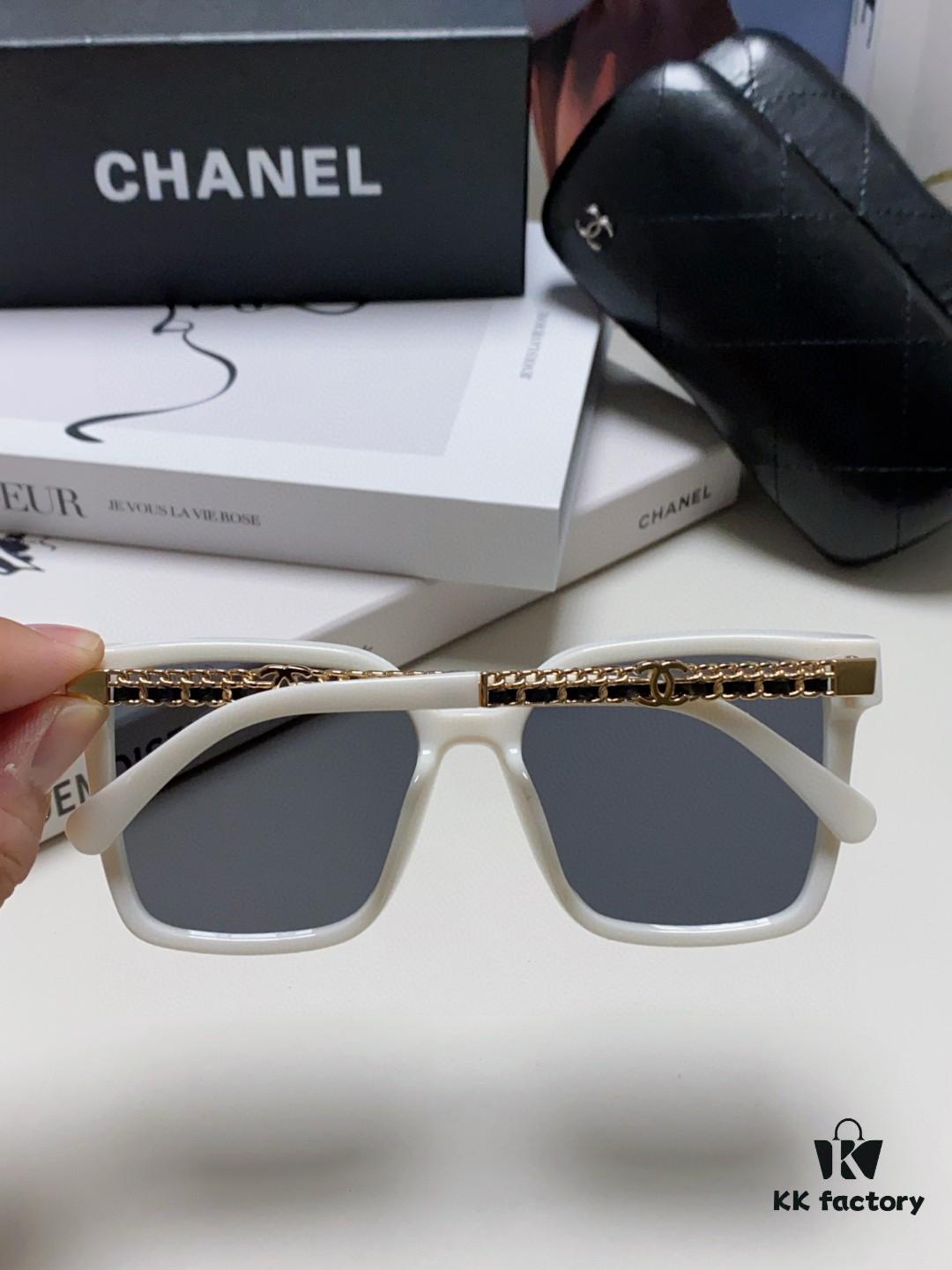 CHANEL 2025 New Arrival Trendy Fashion Square Frame Sunglasses Comfortable Fit Influencer Style Women's HD Thick Polarized Sunglasses
