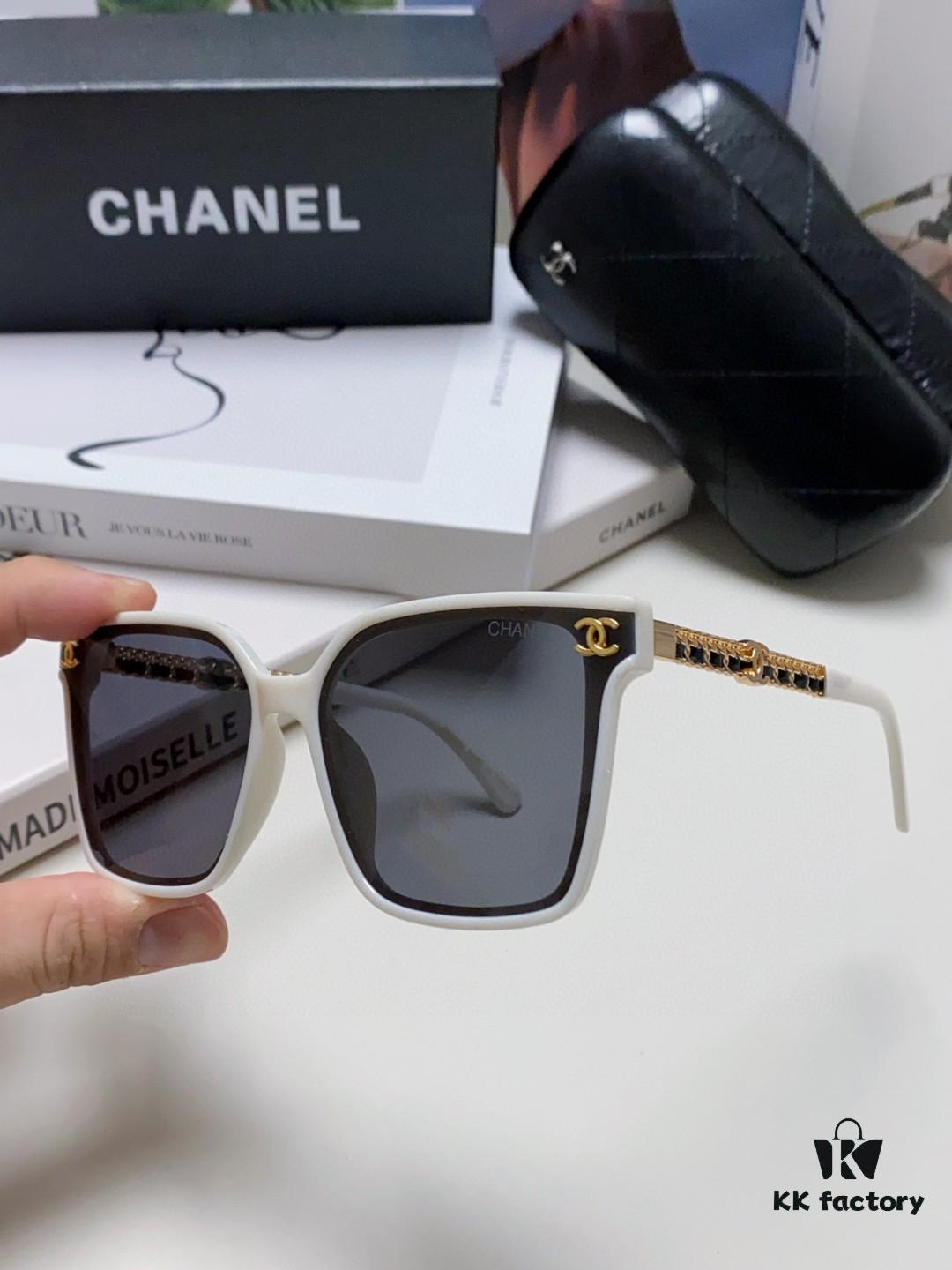CHANEL 2025 New Arrival Trendy Fashion Square Frame Sunglasses Comfortable Fit Influencer Style Women's HD Thick Polarized Sunglasses