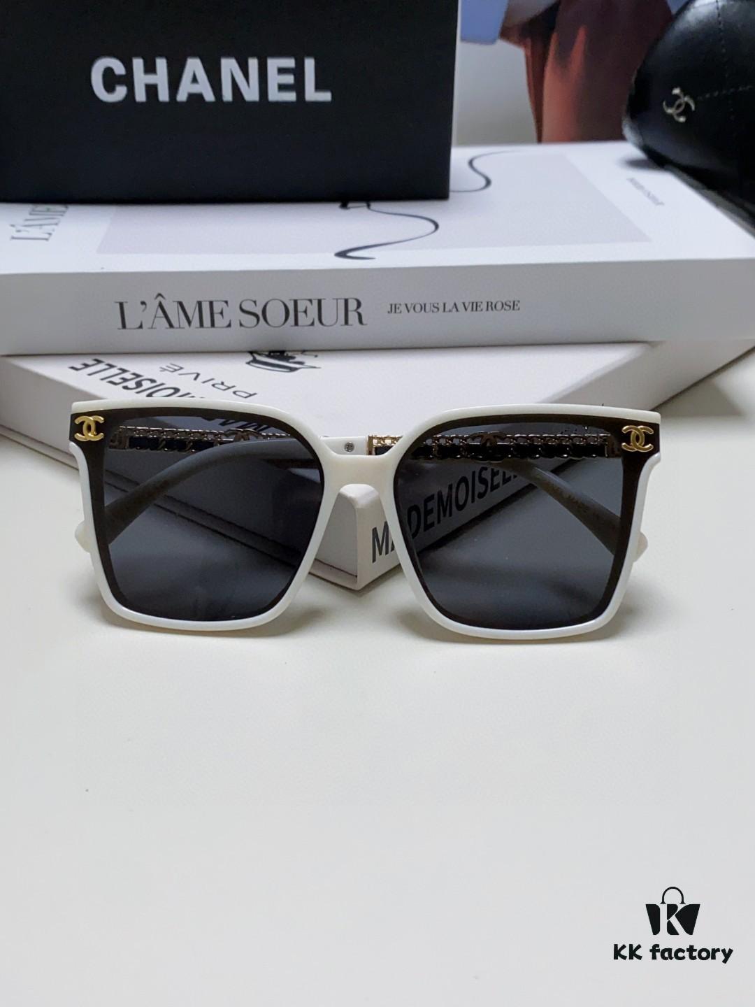 CHANEL 2025 New Arrival Trendy Fashion Square Frame Sunglasses Comfortable Fit Influencer Style Women's HD Thick Polarized Sunglasses