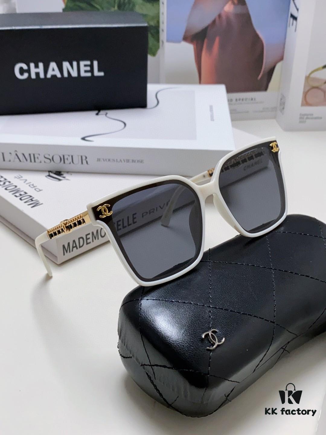 CHANEL 2025 New Arrival Trendy Fashion Square Frame Sunglasses Comfortable Fit Influencer Style Women's HD Thick Polarized Sunglasses