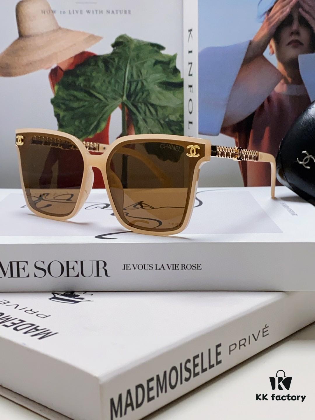 CHANEL 2025 New Arrival Trendy Fashion Square Frame Sunglasses Comfortable Fit Influencer Style Women's HD Thick Polarized Sunglasses