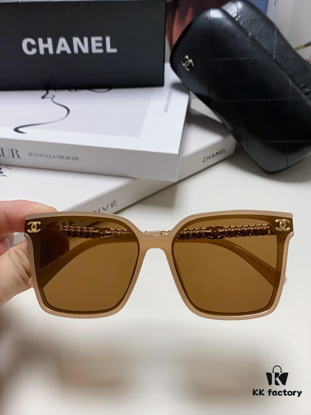 CHANEL 2025 New Arrival Trendy Fashion Square Frame Sunglasses Comfortable Fit Influencer Style Women's HD Thick Polarized Sunglasses