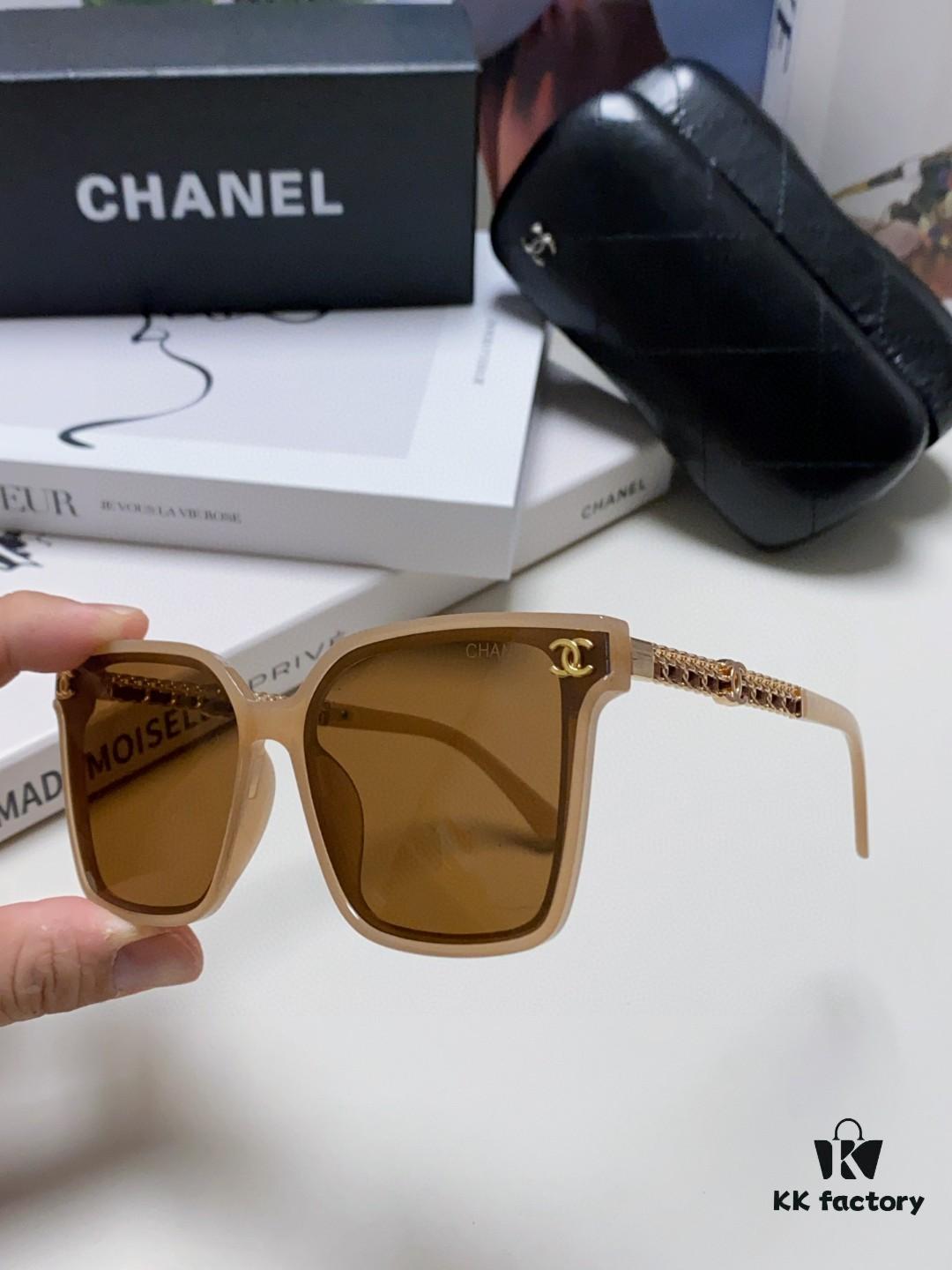 CHANEL 2025 New Arrival Trendy Fashion Square Frame Sunglasses Comfortable Fit Influencer Style Women's HD Thick Polarized Sunglasses