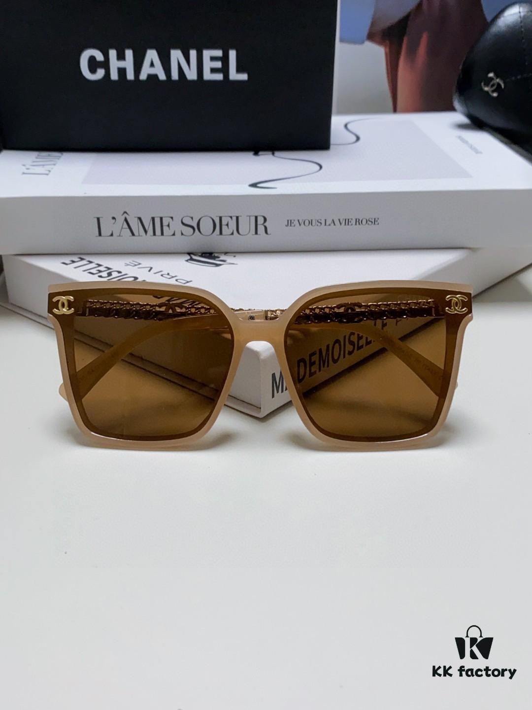 CHANEL 2025 New Arrival Trendy Fashion Square Frame Sunglasses Comfortable Fit Influencer Style Women's HD Thick Polarized Sunglasses