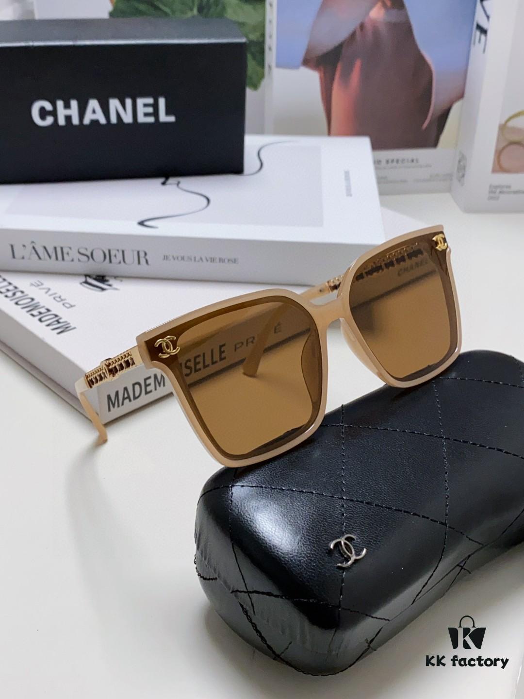 CHANEL 2025 New Arrival Trendy Fashion Square Frame Sunglasses Comfortable Fit Influencer Style Women's HD Thick Polarized Sunglasses