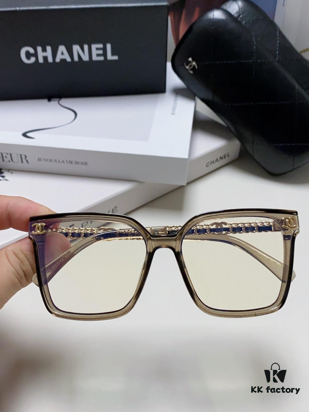 CHANEL 2025 New Arrival Trendy Fashion Square Frame Sunglasses for Women, Comfortable Wear, Influencer Favorite, High-Definition Thick Polarized Sun Glasses