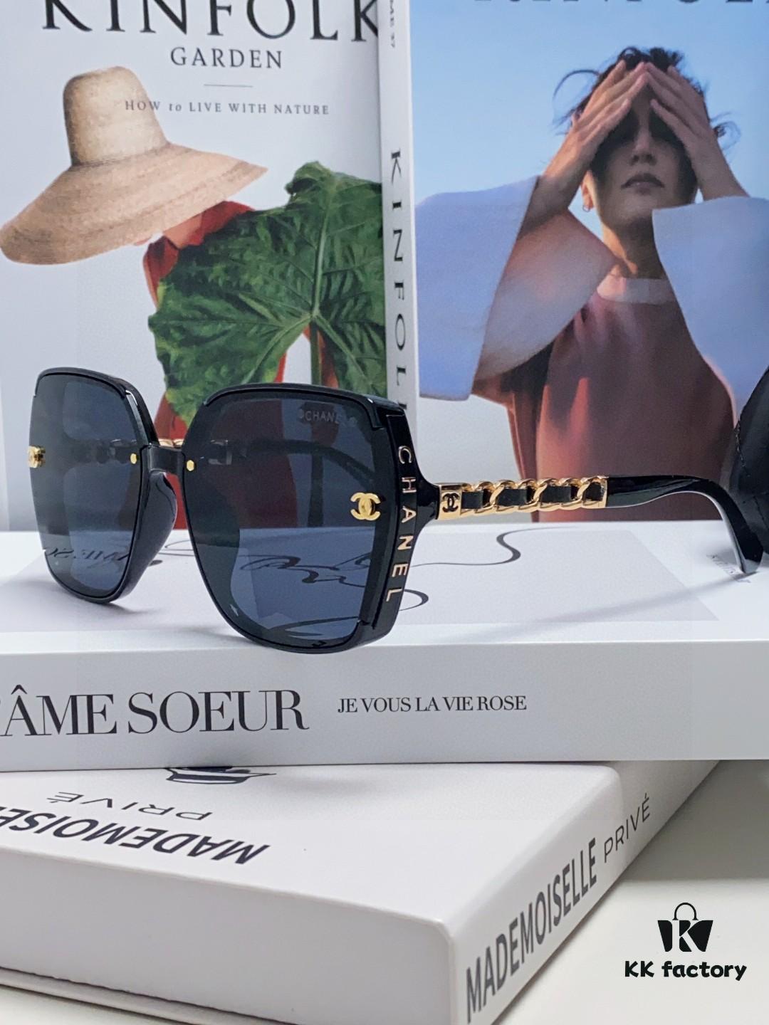 Chanel New Arrival Sunglasses from Europe and America, Popular Unisex Designer Shades with Leather Chain, Stylish Sunglasses for Travel and Driving