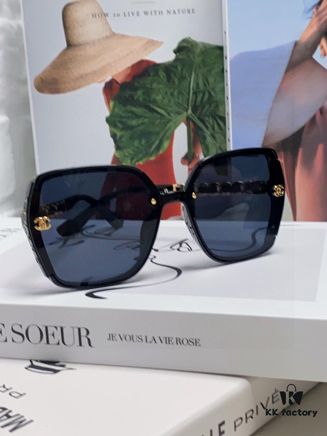 Chanel New Arrival Sunglasses from Europe and America, Popular Unisex Designer Shades with Leather Chain, Stylish Sunglasses for Travel and Driving