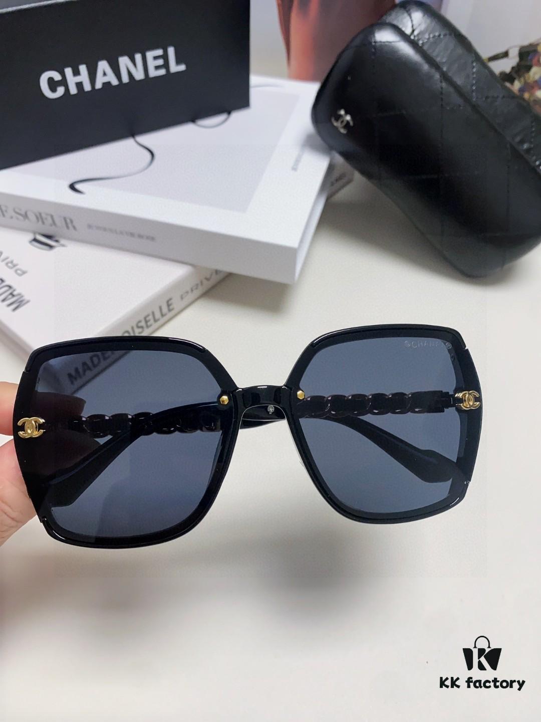 Chanel New Arrival Sunglasses from Europe and America, Popular Unisex Designer Shades with Leather Chain, Stylish Sunglasses for Travel and Driving