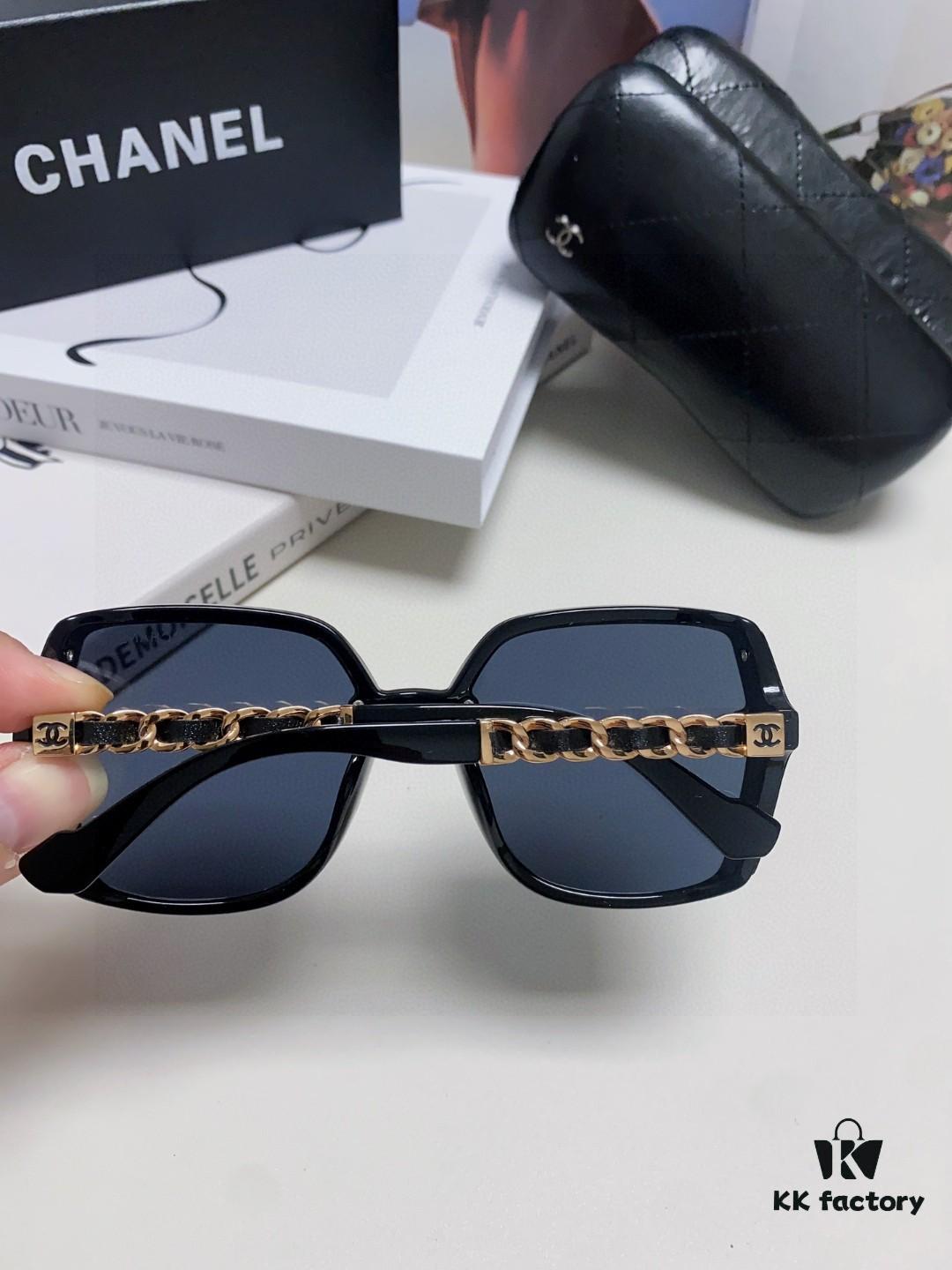 Chanel New Arrival Sunglasses from Europe and America, Popular Unisex Designer Shades with Leather Chain, Stylish Sunglasses for Travel and Driving