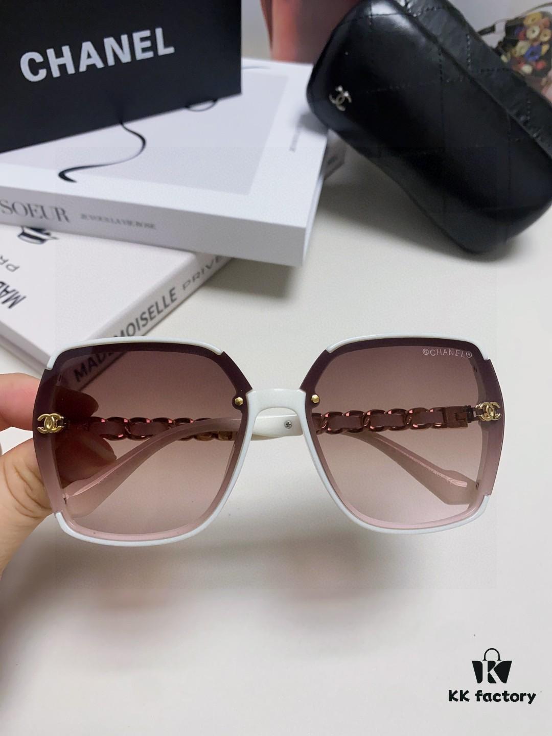 Chanel New Arrival Unisex Sunglasses from Europe and the US, Popular C-Brand Sun Protection Glasses with Leather Chain, Stylish Design for Travel and Driving