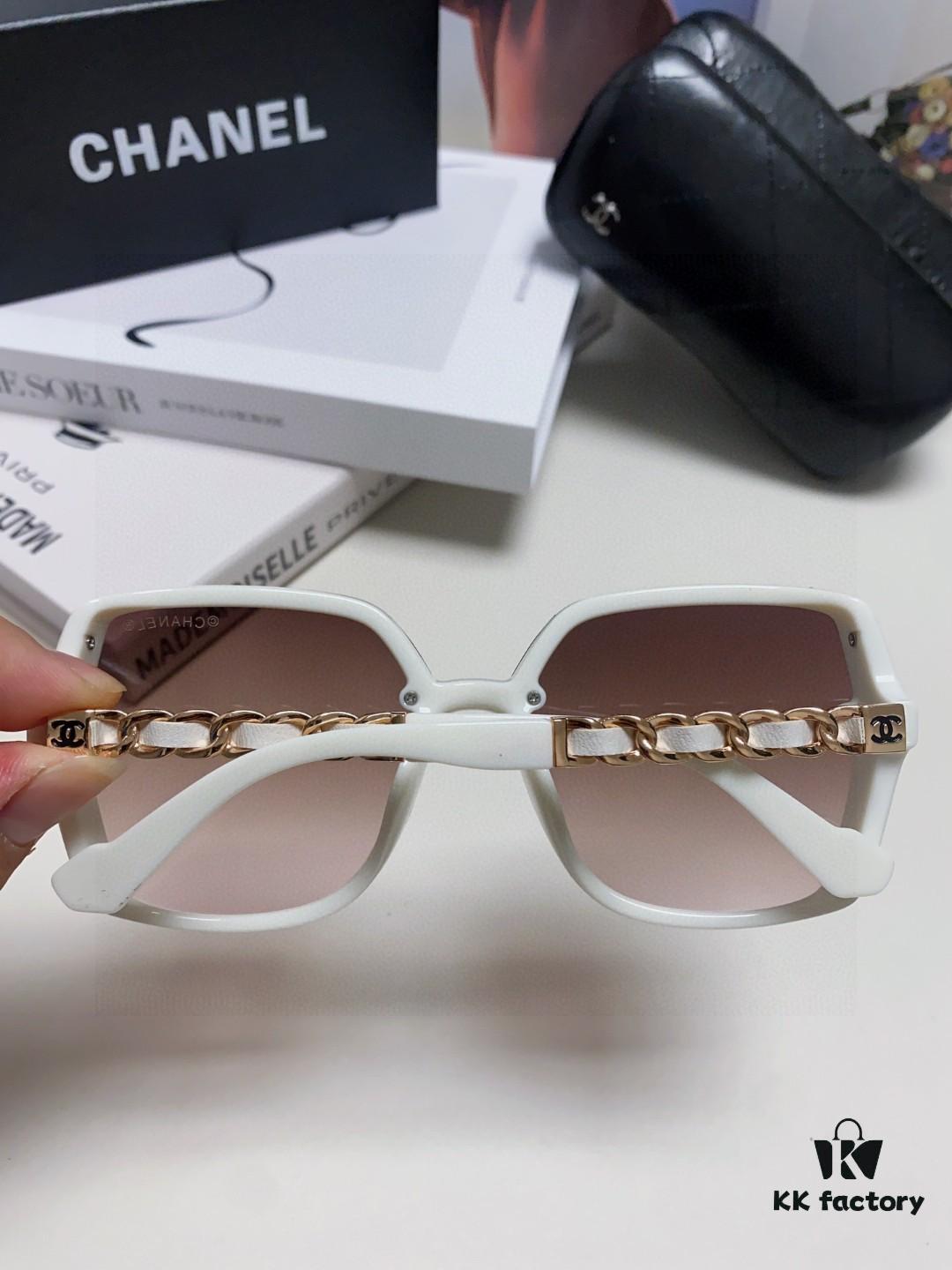 Chanel New Arrival Unisex Sunglasses from Europe and the US, Popular C-Brand Sun Protection Glasses with Leather Chain, Stylish Design for Travel and Driving