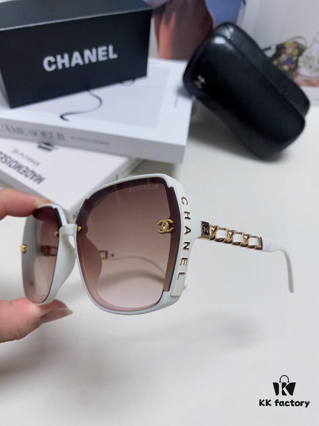 Chanel New Arrival Unisex Sunglasses from Europe and the US, Popular C-Brand Sun Protection Glasses with Leather Chain, Stylish Design for Travel and Driving
